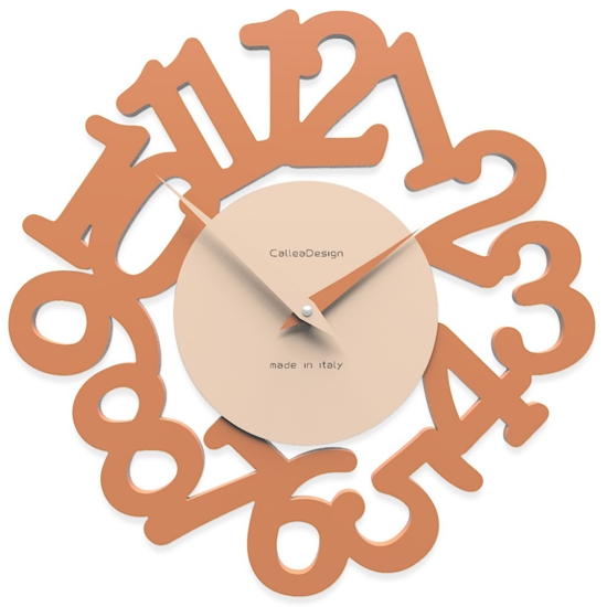 Callea design mat orologio moderno da parete legno colore terracotta