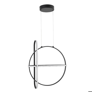 Lampadario nero per soggiorno moderno led 49w 3000k