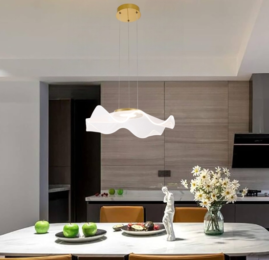 Lampadario oro per cucina moderna fazzoletto trasparente