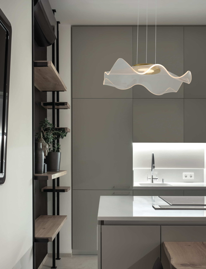 Lampadario oro per cucina moderna fazzoletto trasparente