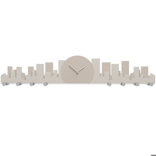 Callea design skyline orologio da parete moderno legno tortora