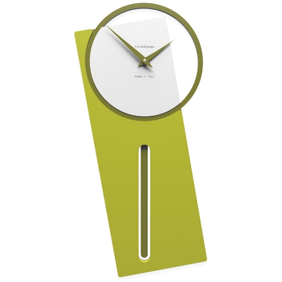 Orologio a pendolo moderno da parete legno colore verde cedro callea design