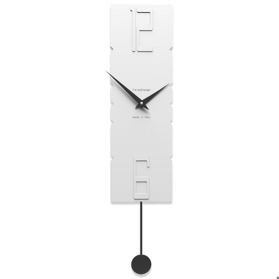 Orologio a pendolo da parete moderno callea design rock legno bianco