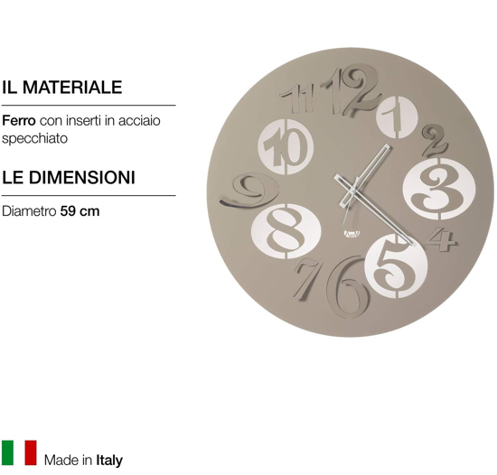 Orologio da parete rotondo design moderno colore sabbia