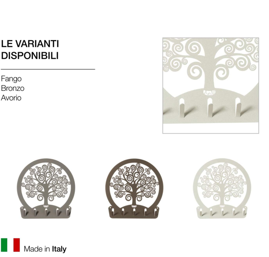 Appendichiavi albero della vita da parete colore fango