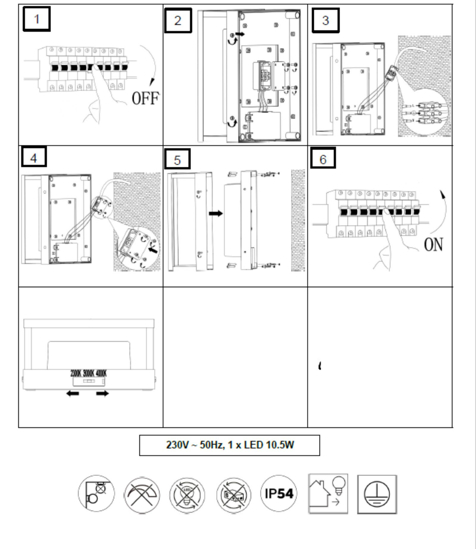 Applique da esterno moderna quadrata antracite  10w cct