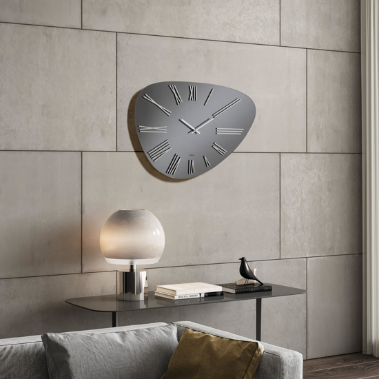 Orologio da parete design in vetro fume numeri romani 60x90