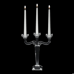 Candelabro tre bracci di vetro cristallo trasparente da tavola