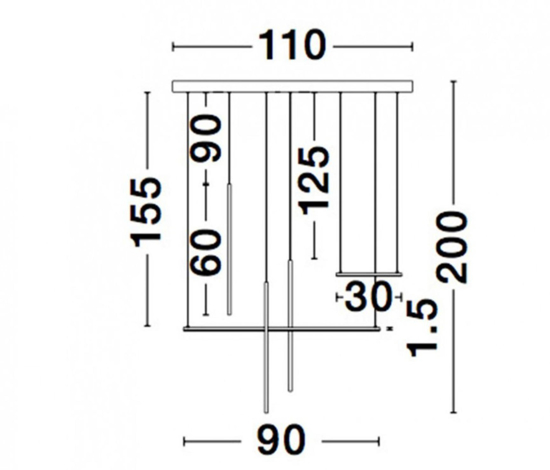 Lampadario design nero per tavolo soggiorno moderno led 35w 3000k