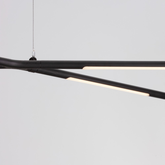 Lampadario a sospensione design nero led per sala da pranzo moderna