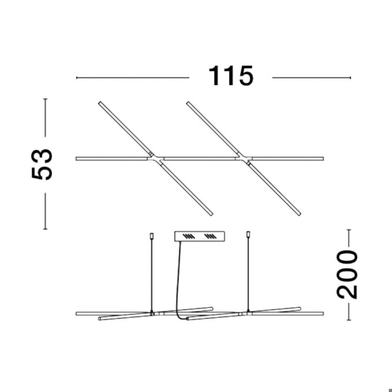 Lampadario a sospensione design nero led per sala da pranzo moderna