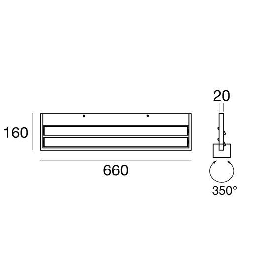 Tablet stilnovo applique led 19w 3000k nera parabola orientabile moderno