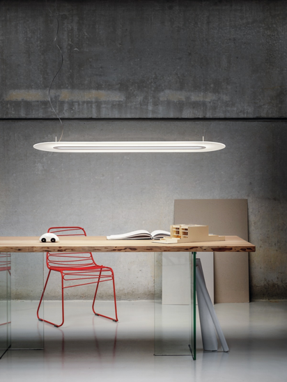 Lampadario moderno led 47w dimmerabile per soggiorno stilnovo optiline