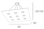 Lampadario moderno bianco quadrato top light area