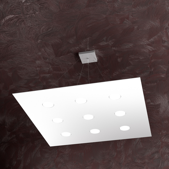 Lampadario moderno bianco quadrato top light area