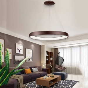 Lampadario led 80w 3000k dimmerabile marrone per soggiorno