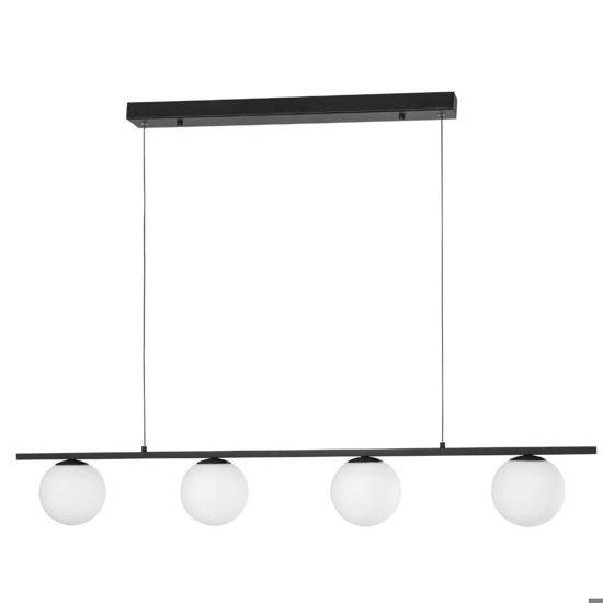 Lampadario da soggiorno nero sfere vetro led 32w 3200k moderno