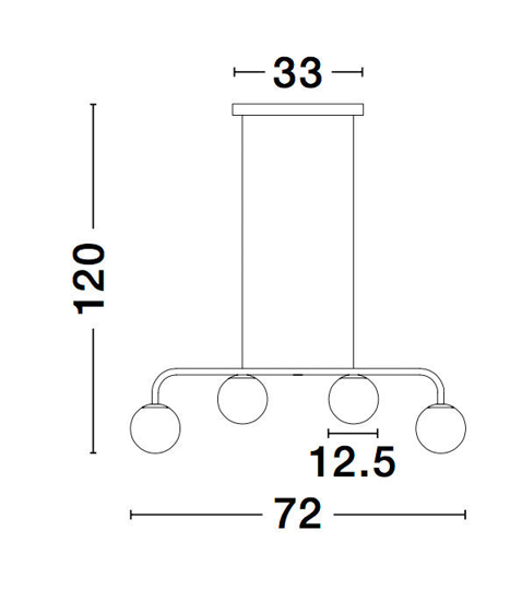 Lampadario da soggiorno nero sfere vetro led 32w 3200k moderno