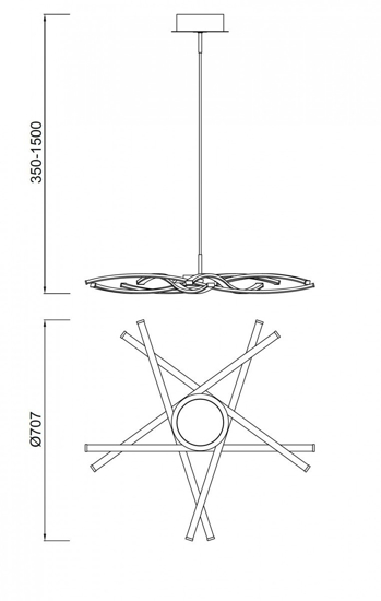 Lampadario a led per soggiorno moderno led 42w 3000k