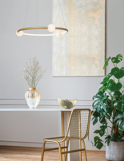 Lampadario a sospensione design oro per soggiorno moderno