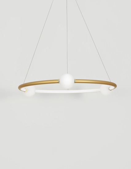 Lampadario a sospensione design oro per soggiorno moderno