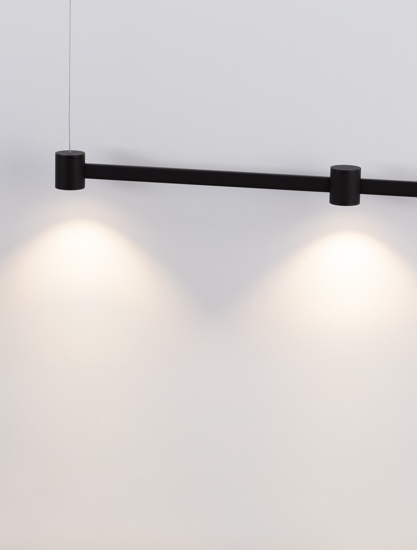 Lampadario design orizzontale led nero per cucina