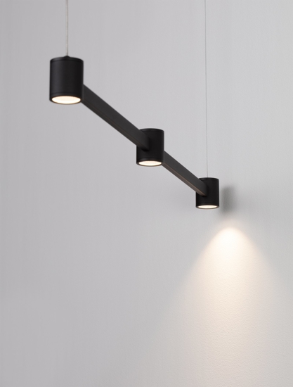 Lampadario design orizzontale led nero per cucina