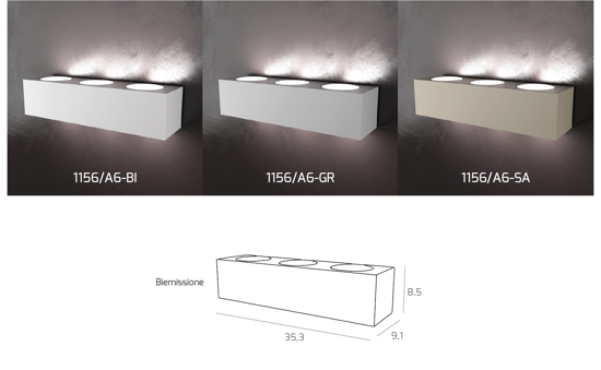 Appliques rettangolare da parete sabbia toplight moderna