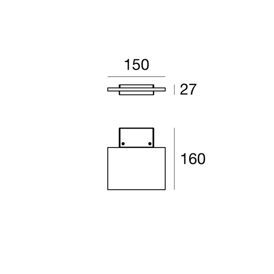 Applique led linea light bianca dublight led