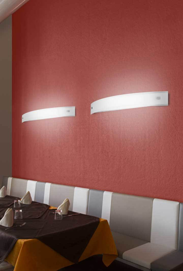 Grande applique linea light mille led 36w 3000k moderno vetro curvo vetro satinato luce diffusa