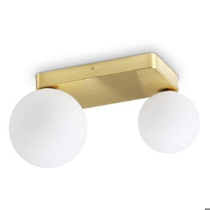 Penta pl2 ideal lux applique moderna oro spazolato sfere vetro bianco