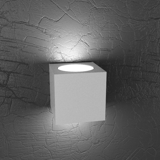 Applique cubo grigio luci sopra sotto moderna toplight plate