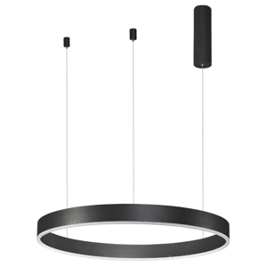 Lampadario anello nero 60cm led 40w 3000k