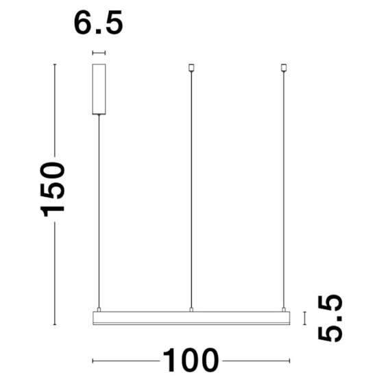 Lampadario anello nero 100cm led 60w 3000k dimmerabile