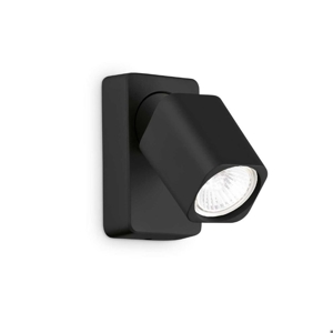 Ideal lux rudy ap1 square applique per camera da letto nera orientabile gu10 led