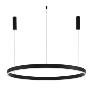 Lampadario anello led 120cm nero 72w 3000k sospensione dimmerabile