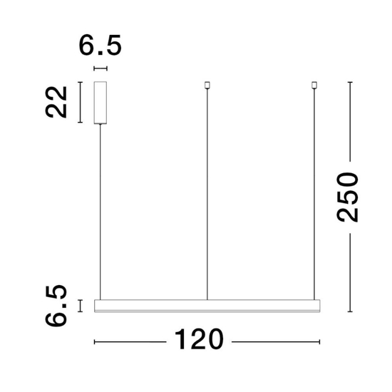 Lampadario anello led 120cm nero 72w 3000k sospensione dimmerabile