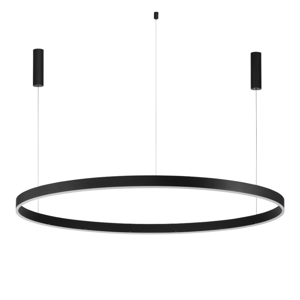 Lampadario anello xxl 150cm nero led 80w dimmerabile 3000k