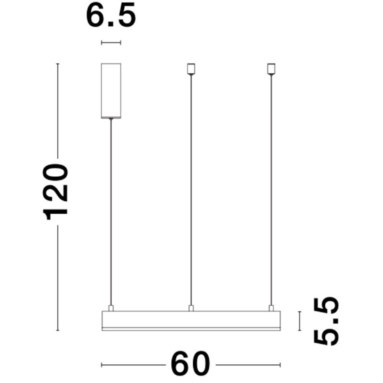 Lampadario cerchio bianco 60cm led 3000k dimmerabile