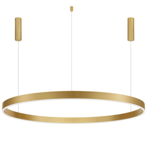 Grande lampadario cerchio 120cm oro led 72w 3000k dimmerabile