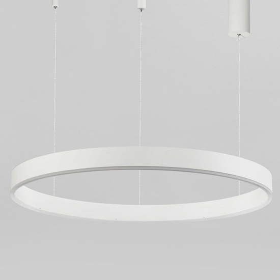 Lampadario cerchio bianco 80cm sospensione led 3000k dimmerabile