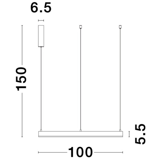 Lampadario cerchio 100cm bianco led 3000k sospensione dimmerabile