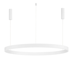 Lampadario cerchio bianco 120cm led 3000k dimmerabile a sospensione