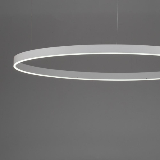 Grande lampadario cerchio bianco 150cm led 3000k dimmerabile