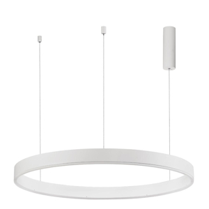 Lampadario anello bianco 100cm led cct da 2700k a 6000k dimmerabile