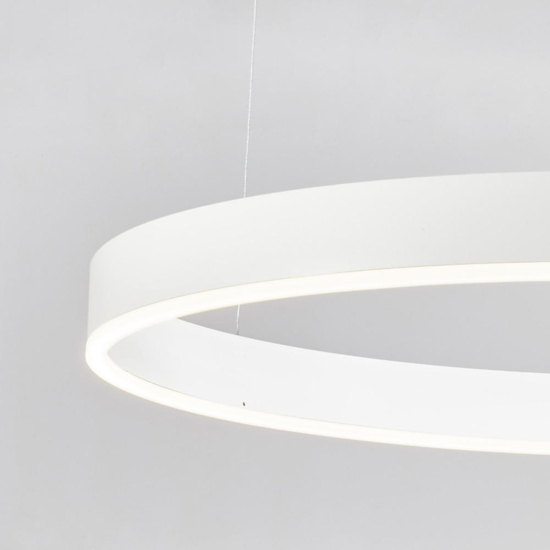 Lampadario anello bianco 100cm led cct da 2700k a 6000k dimmerabile