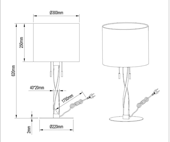 Abatjour grigio moderna lampada per comodino