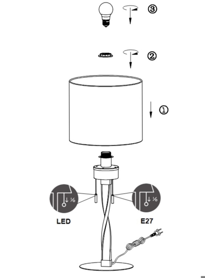 Abatjour grigio moderna lampada per comodino