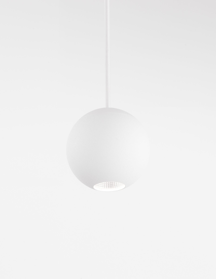 Lampada sfera led a sospensione bianca per isola cucina