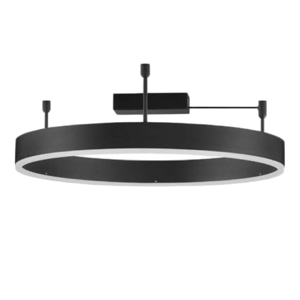 Plafoniera cerchio 60cm nera led 46w 3000k dimmerabile